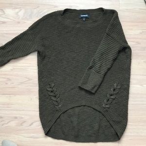 Express olive green sweater